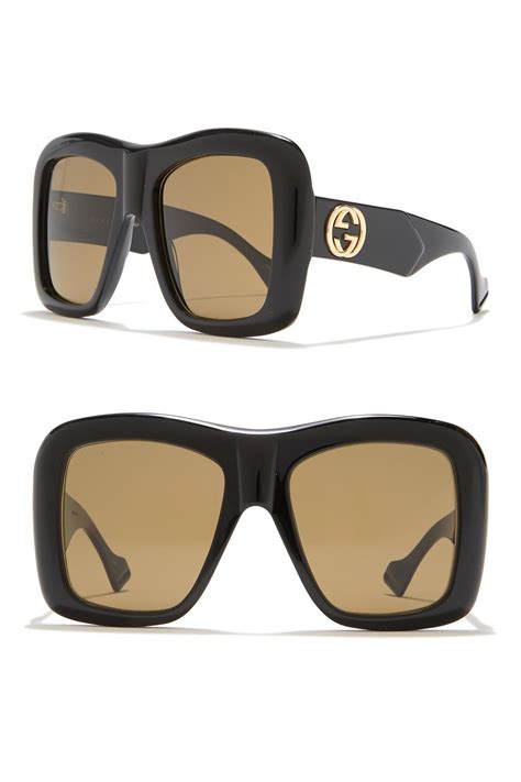 gucci oversized-frame tinted sunglasses|gucci 54mm oversized square sunglasses.